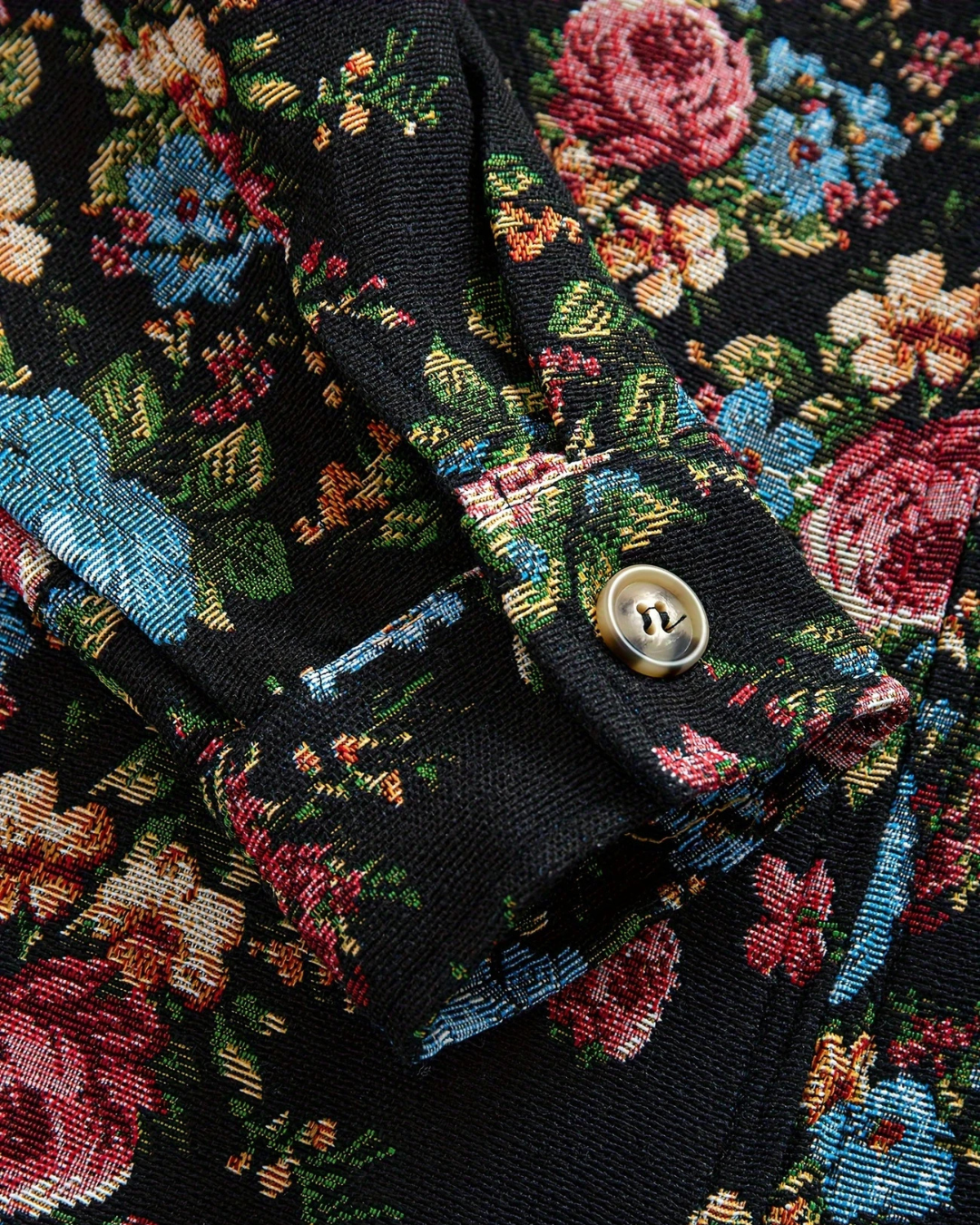 The Black Grove Zip Jacket — Vintage Floral Meets Urban Ease