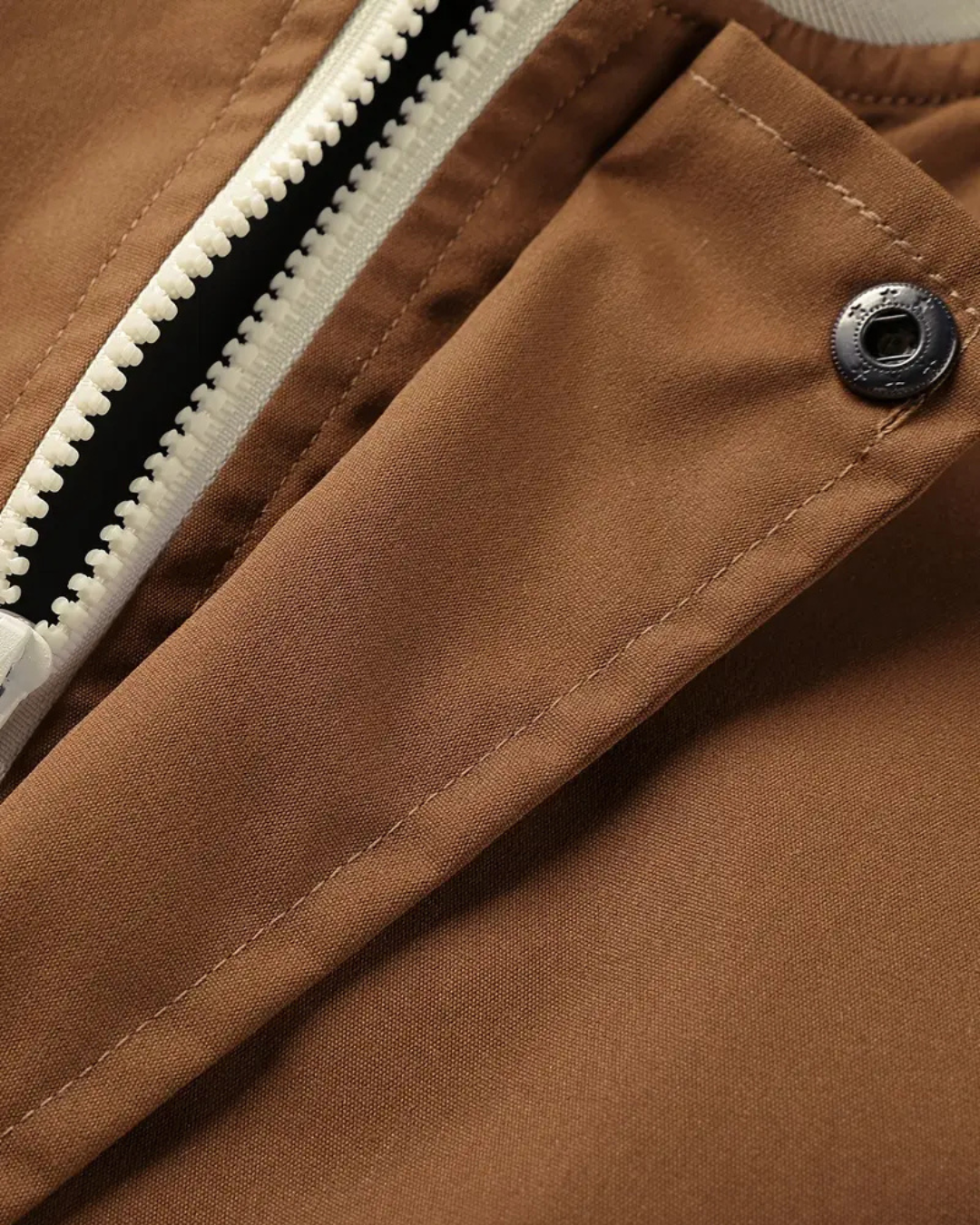 Brown Varsity Edge Zip Jacket