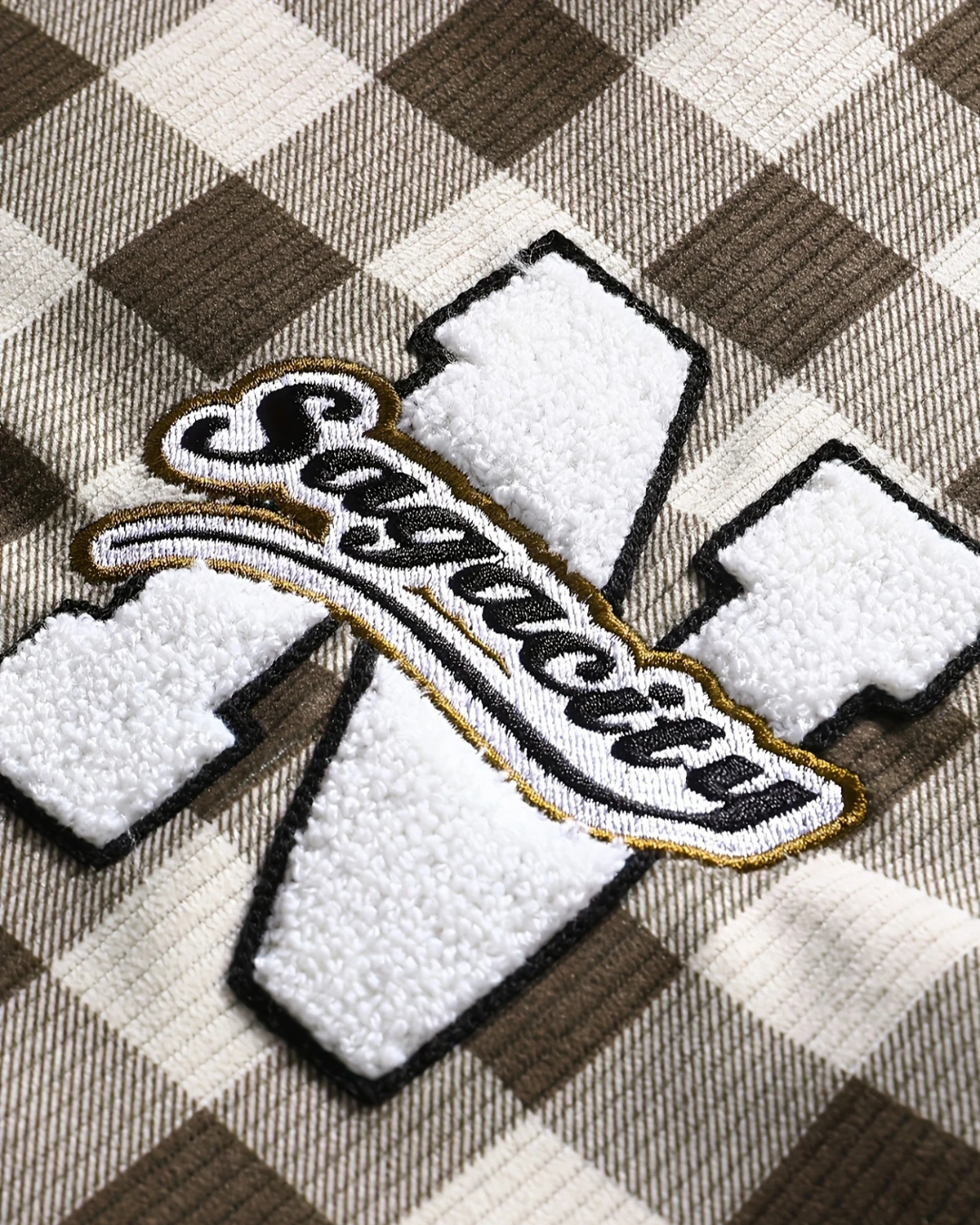 Monochrome Grid Varsity Jacket