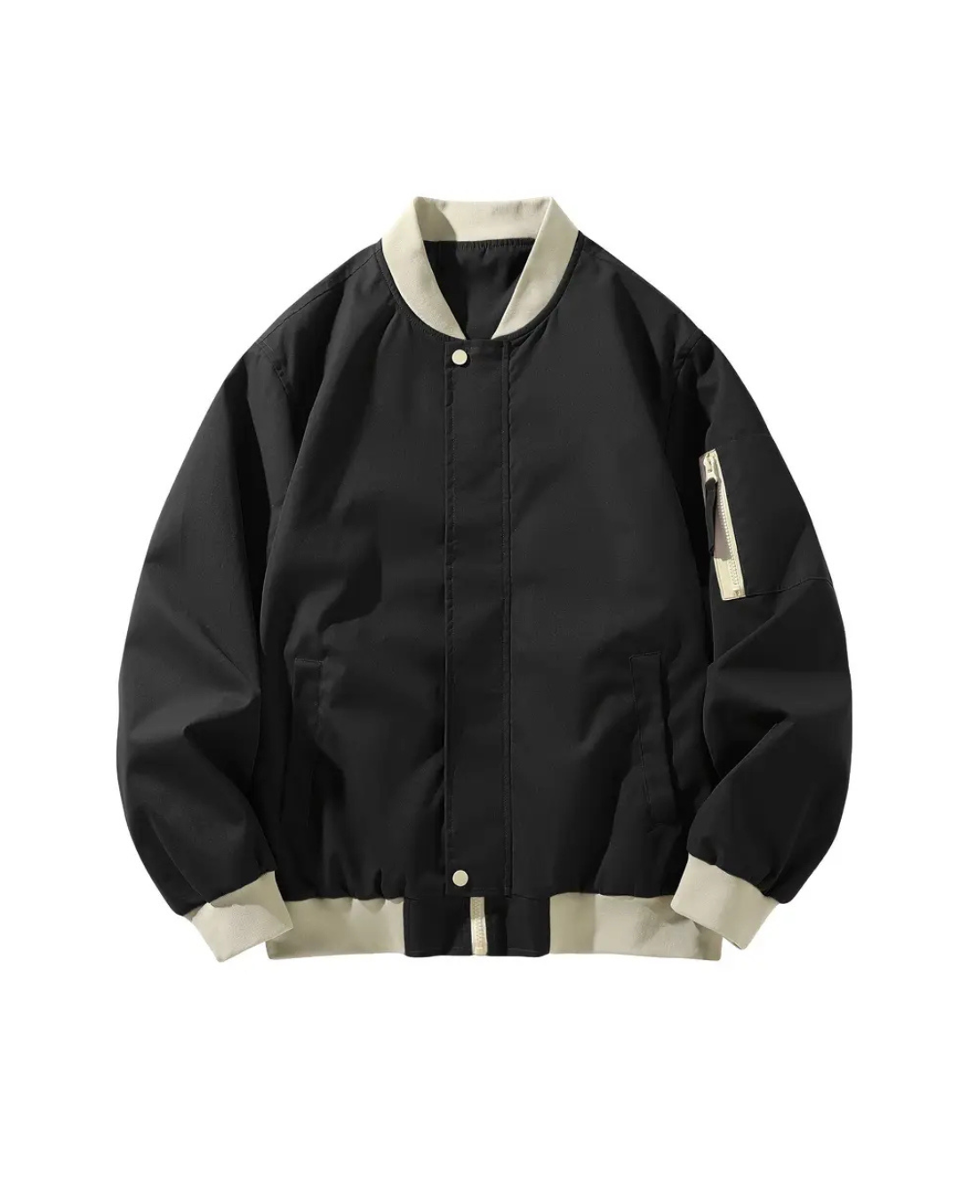 Black Varsity Edge Zip Jacket
