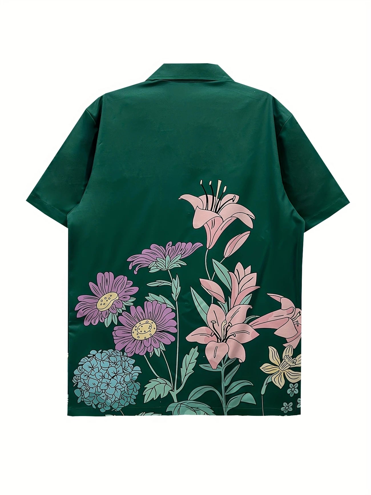 Tropical Bloom – Men's Green Floral Shirt
