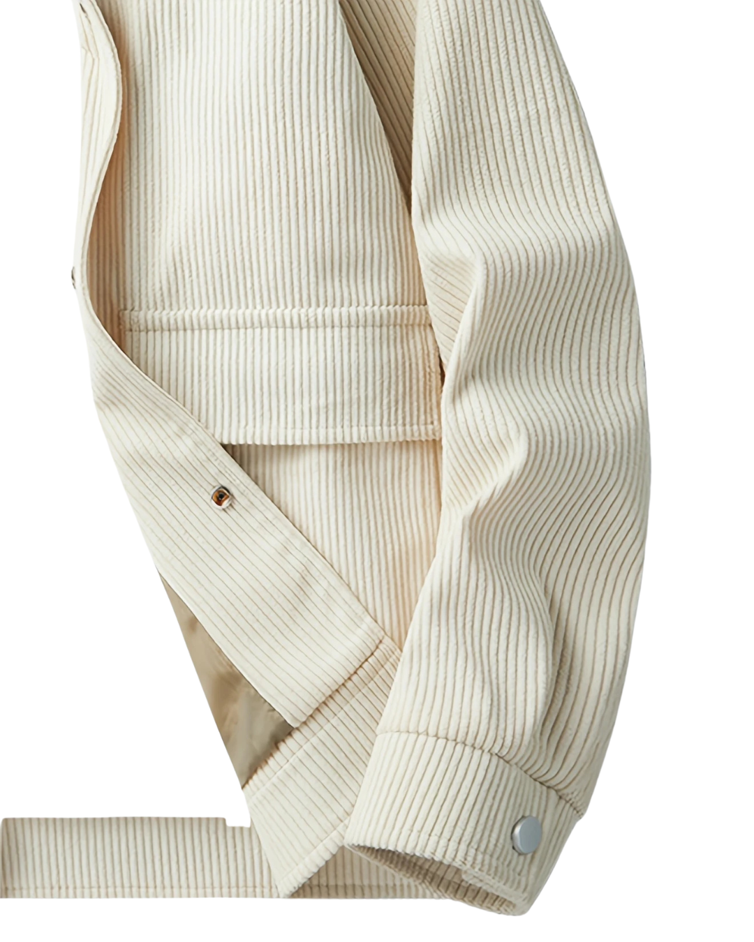 Men's Outdoor White Jacket — Spring Casual Coat with Corduroy Lapel