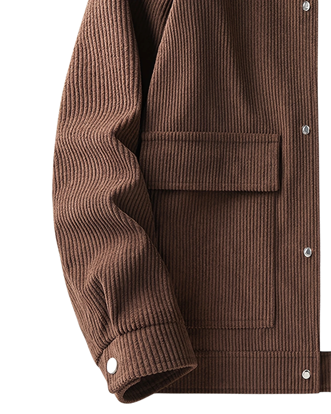 Men's Outdoor Brown Jacket — Spring Casual Coat with Corduroy Lapel