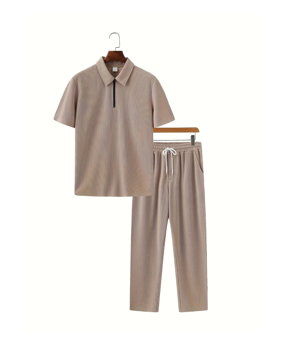 Men's Casual Solid Color Suit – Zipper Closure