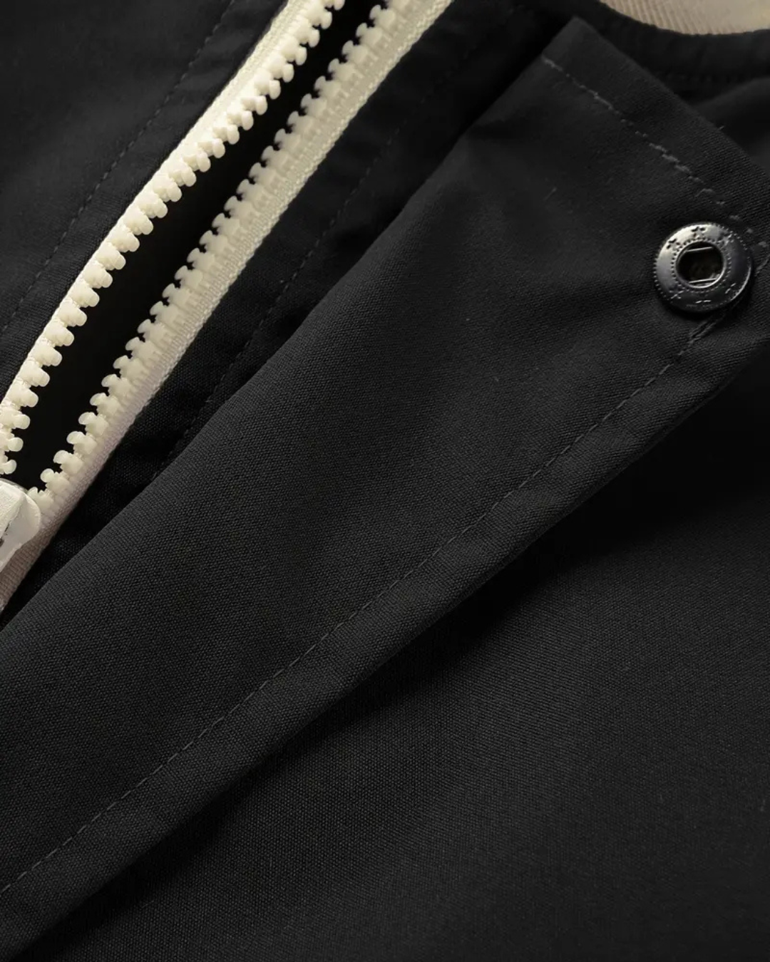 Black Varsity Edge Zip Jacket