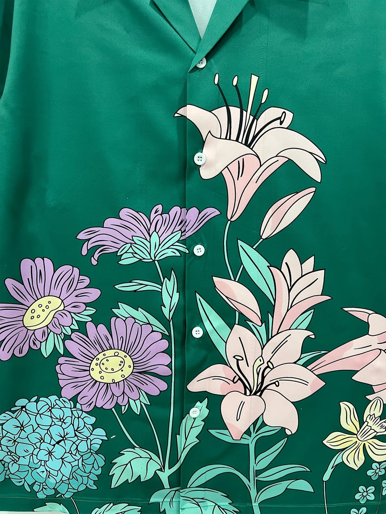 Tropical Bloom – Men's Green Floral Shirt