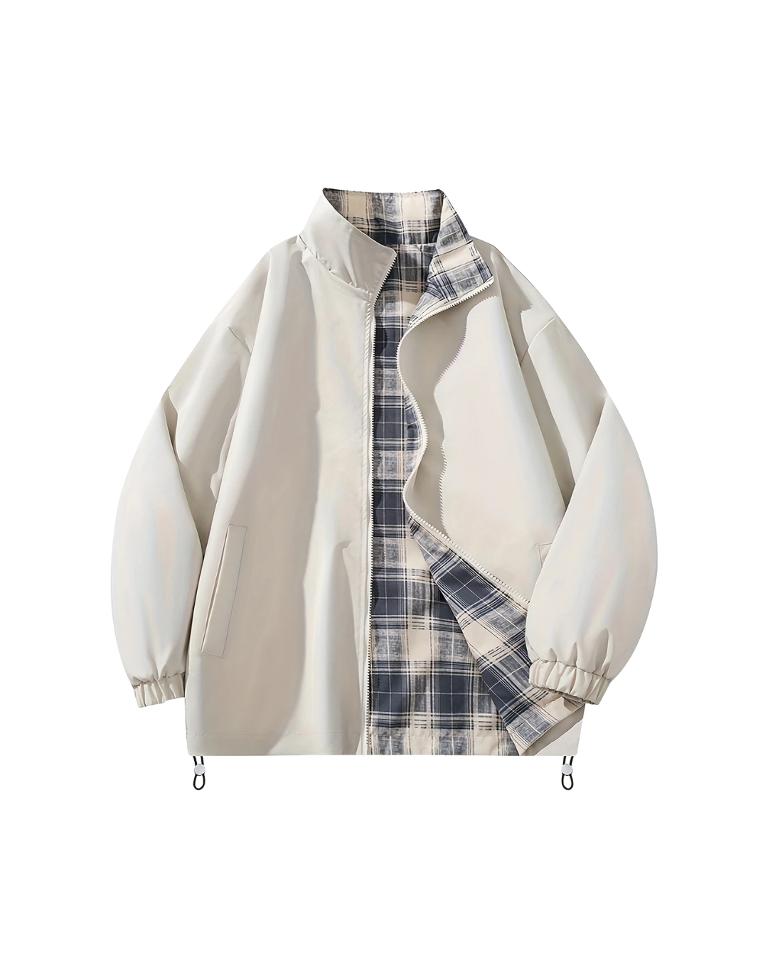 Switch Up White Reversible Plaid Jacket