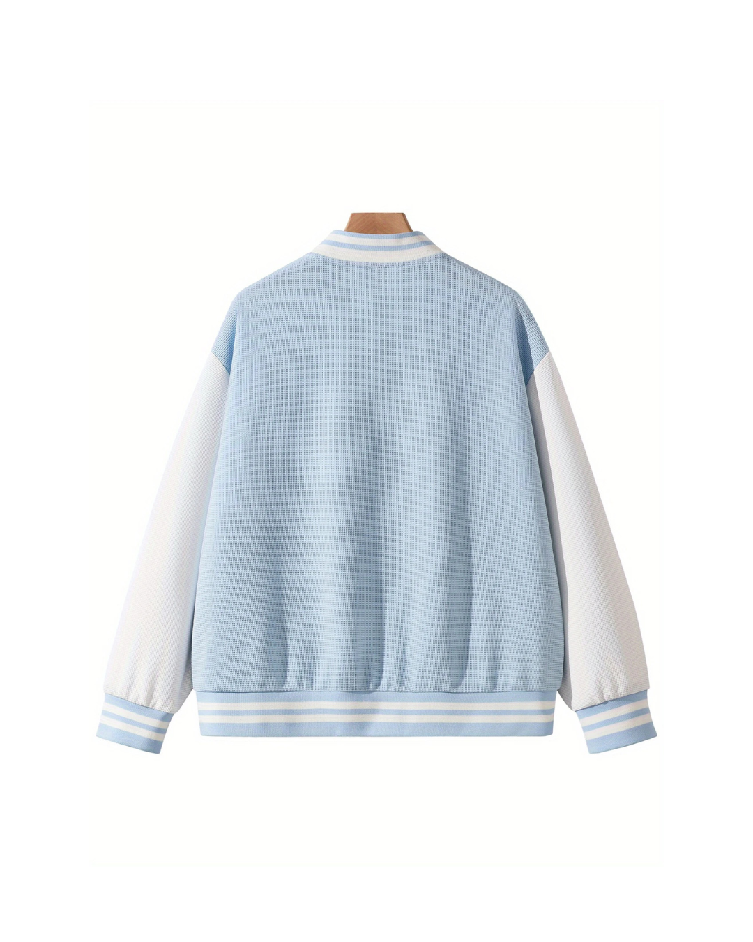 Lightblue Waffle Varsity Jacket – GENIO LAMODE