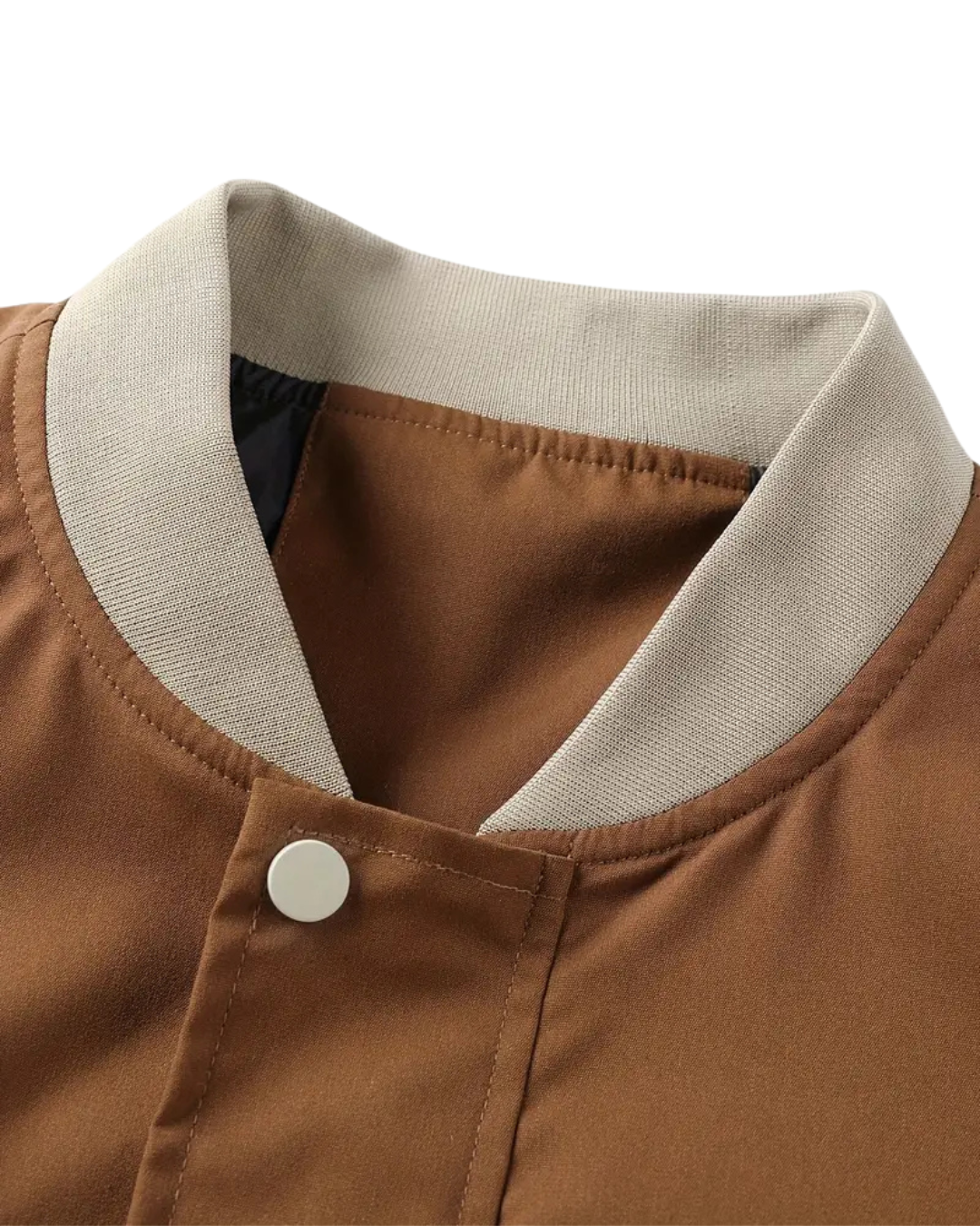 Brown Varsity Edge Zip Jacket