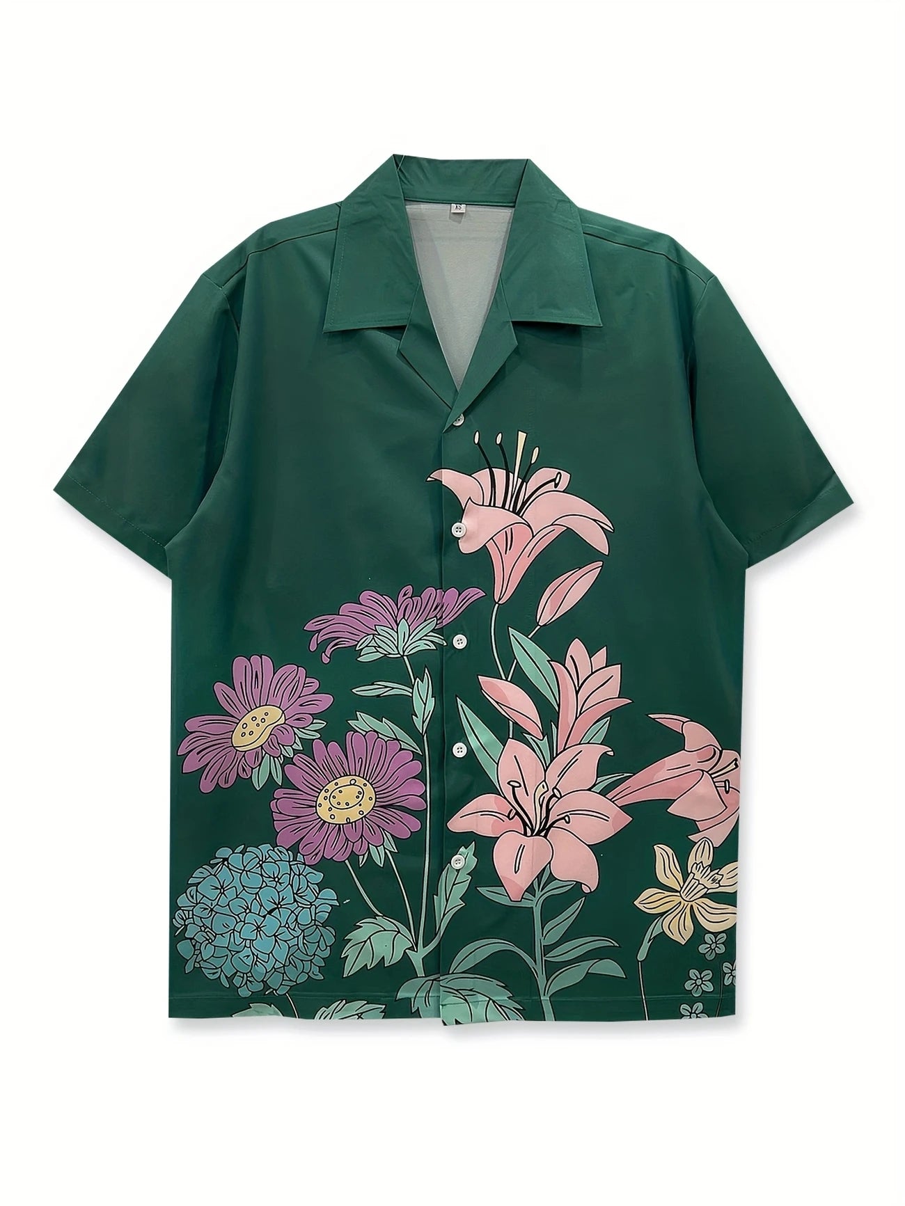 Tropical Bloom – Men's Green Floral Shirt