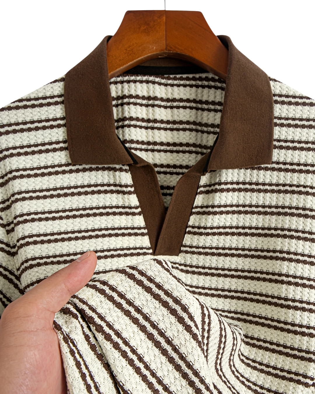Cove Brown Knit Polo