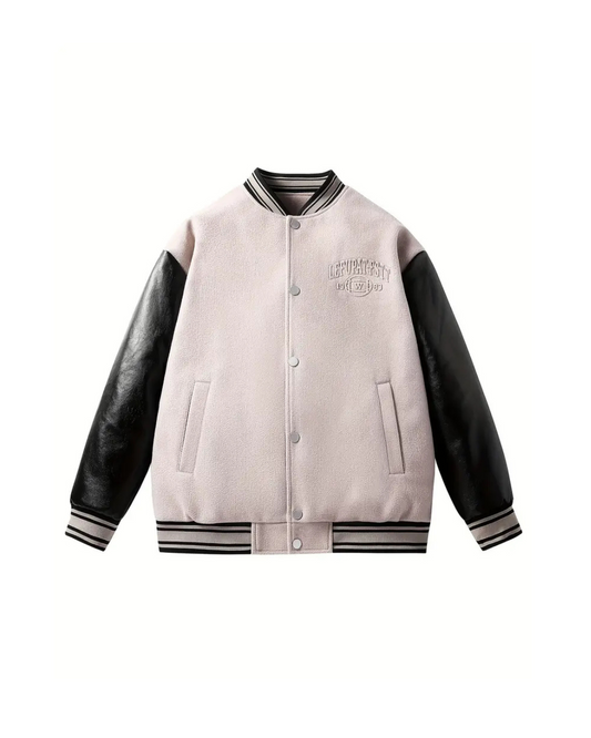 The Signal Jacket —  Beige Everyday Varsity with Streetwise Edge