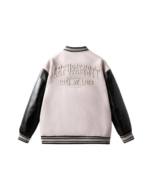 The Signal Jacket —  Beige Everyday Varsity with Streetwise Edge