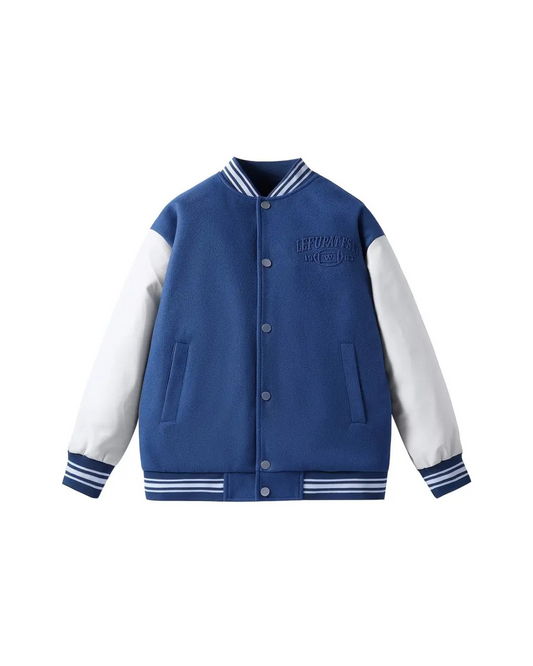 The Signal Jacket — Blue Everyday Varsity with Streetwise Edge