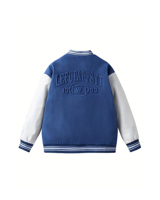 The Signal Jacket — Blue Everyday Varsity with Streetwise Edge