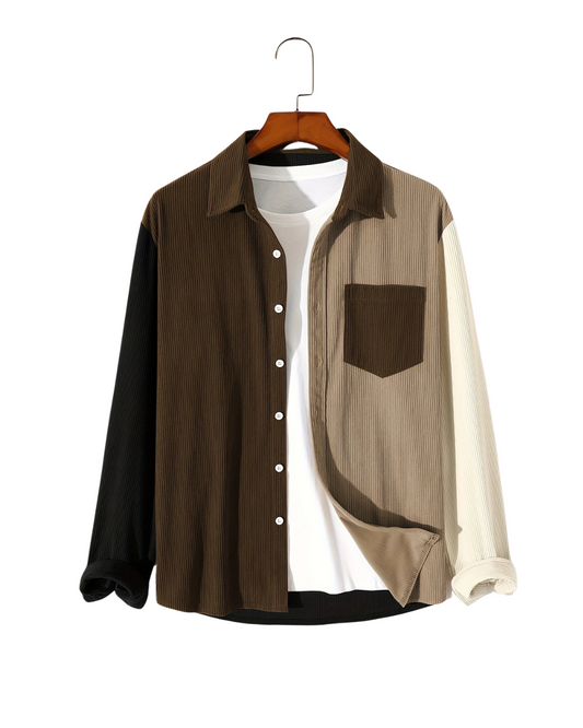 Canyon Two-Tone Black Corduroy Shirt
