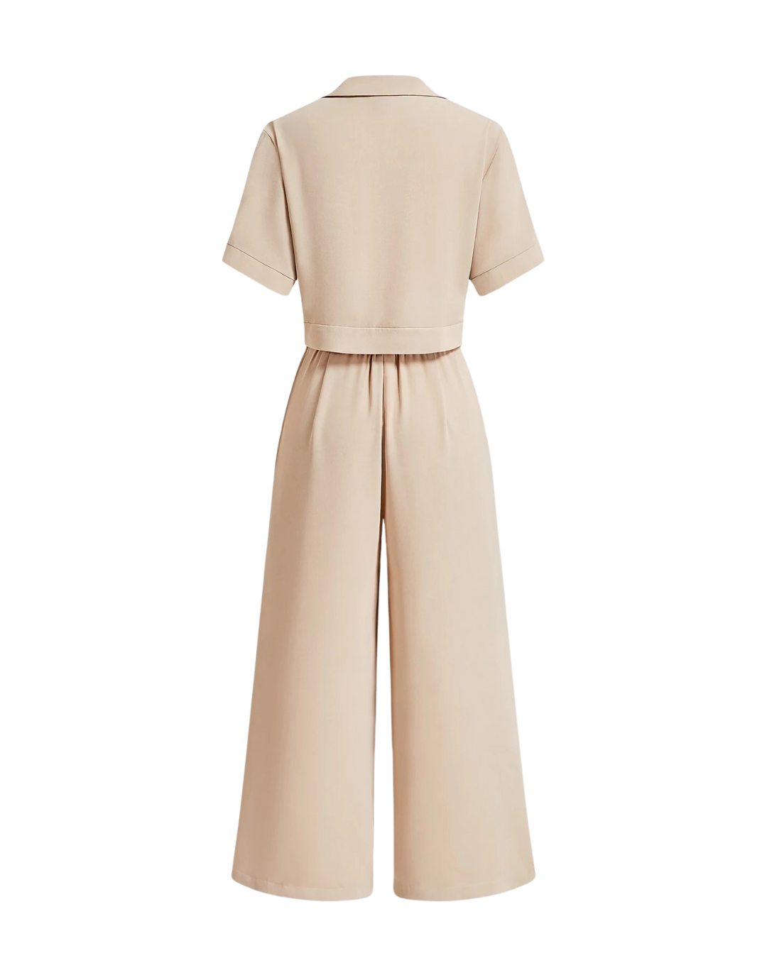 Chic Women's Pantsuit Set – Elegant Lapel Collar Blazer with Matching Pants