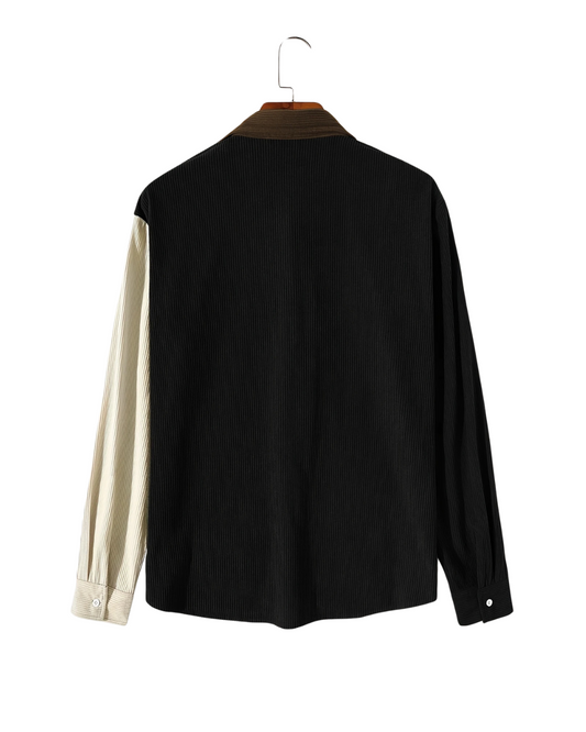 Canyon Two-Tone Black Corduroy Shirt