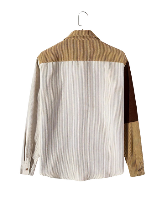 Canyon Two-Tone Beige Corduroy Shirt