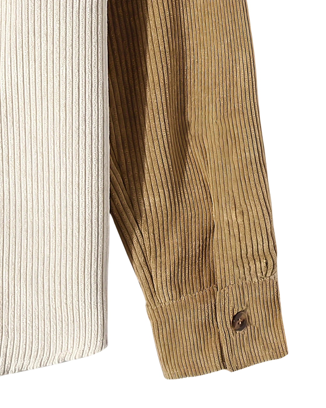 Canyon Two-Tone Beige Corduroy Shirt