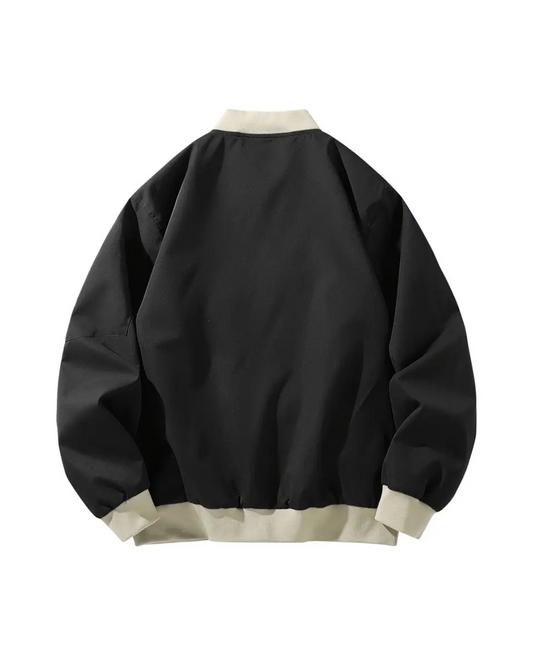 Black Varsity Edge Zip Jacket
