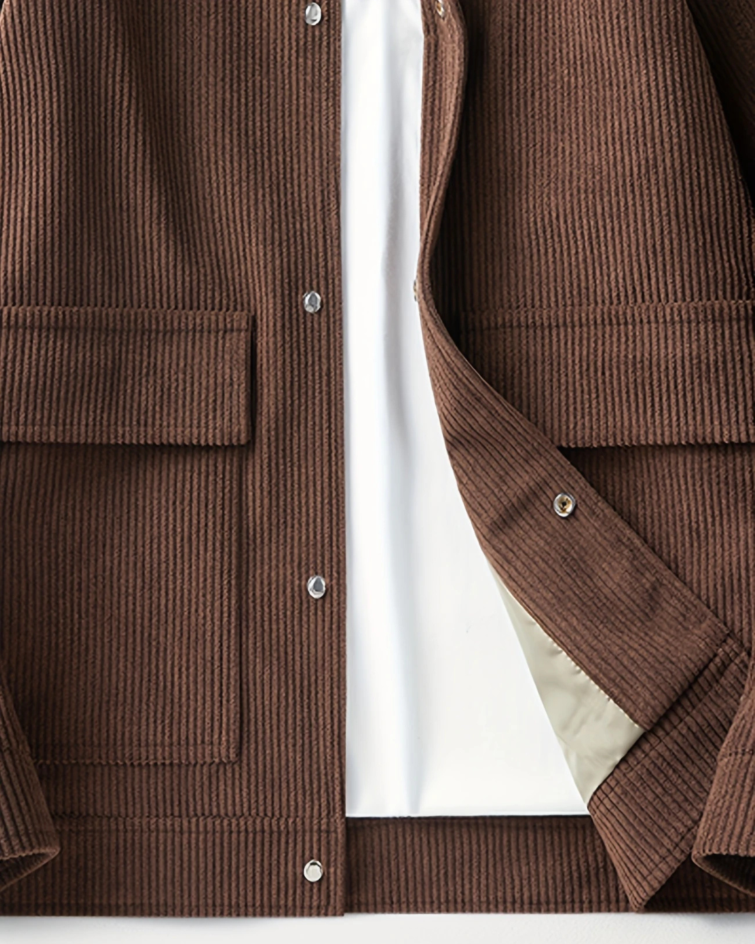 Men's Outdoor Brown Jacket — Spring Casual Coat with Corduroy Lapel