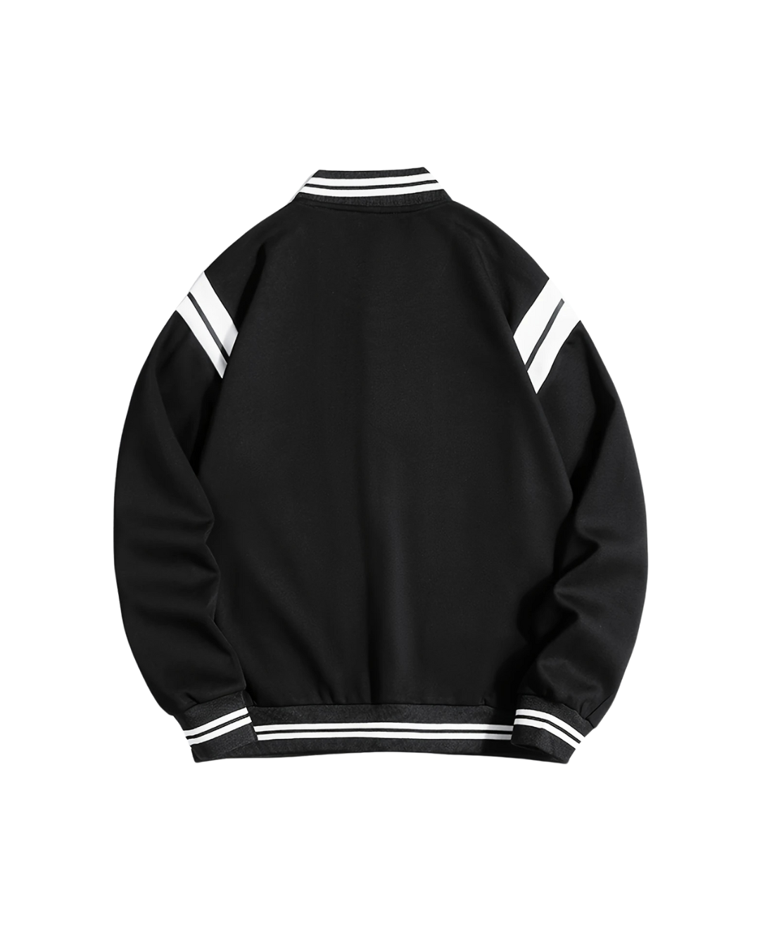 Black Academy Stripe Varsity Jacket