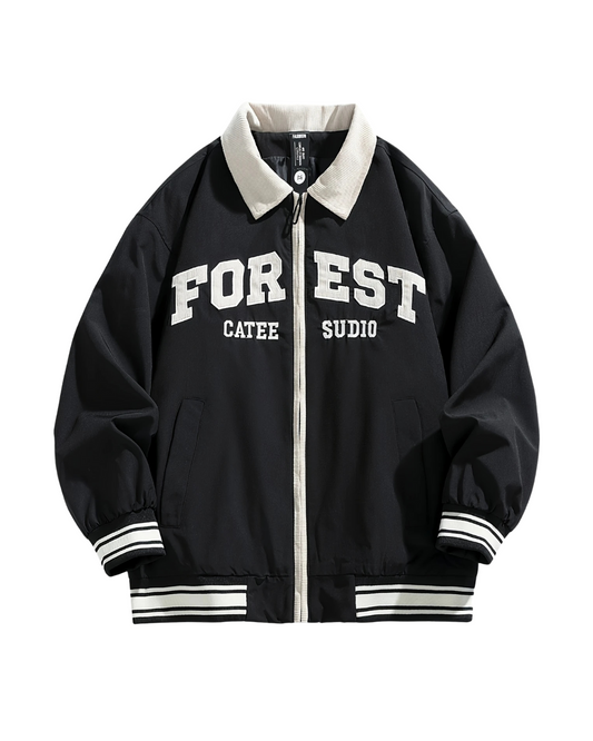 Varsity Edge Bomber Black