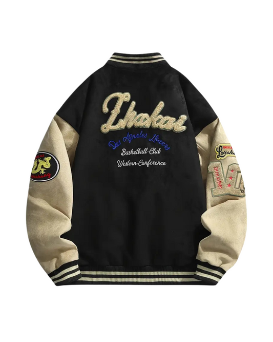 The Varsity Wild Jacket — Black Green Embroidered Attitude with a Classic Edge