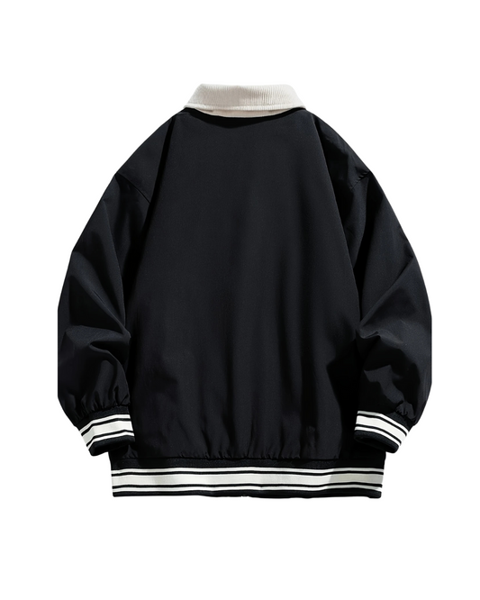 Varsity Edge Bomber Black