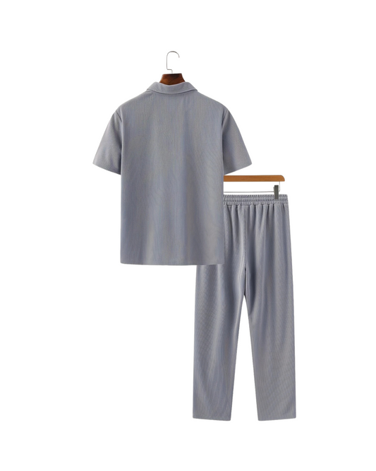 Men's Casual Grey Color Suit – Zipper Closure