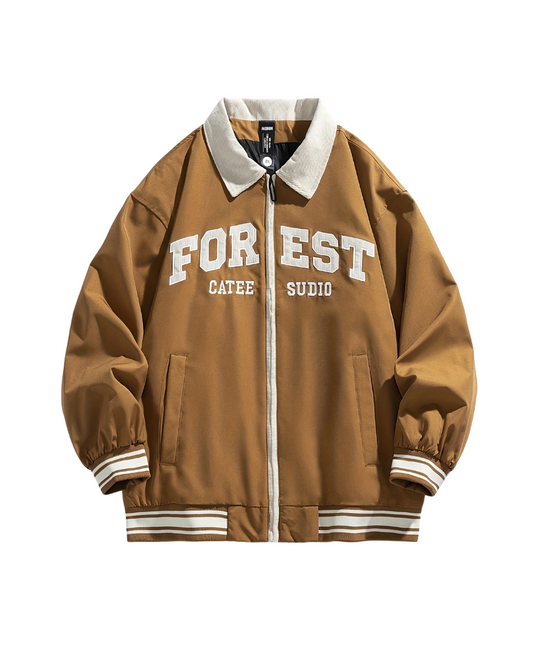 Varsity Edge Bomber Black Brown