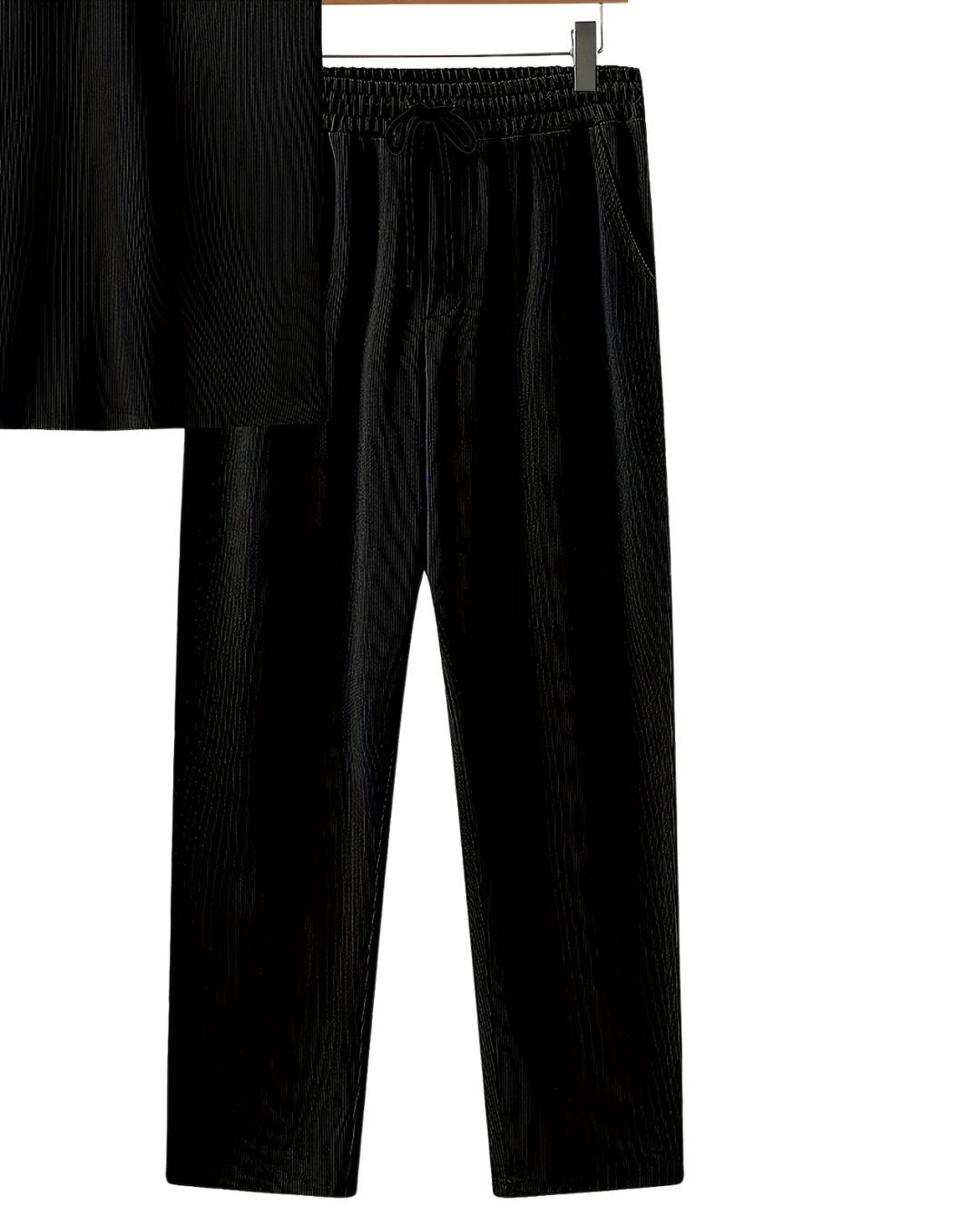 Men's Casual Black Color Suit – Zipper Closure