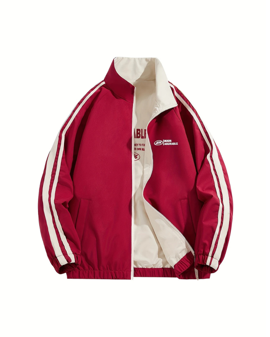 Crimson Rush Retro Track Jacket