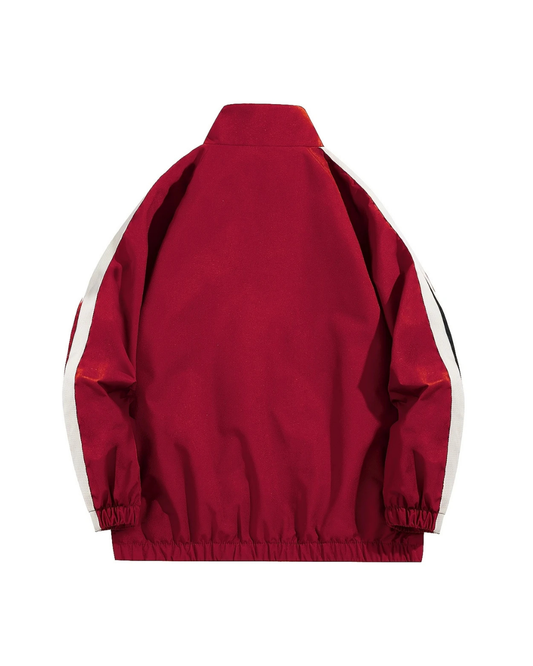 Crimson Rush Retro Track Jacket