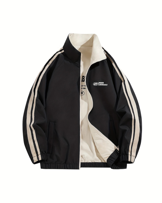 Black Crimson Rush Retro Track Jacket