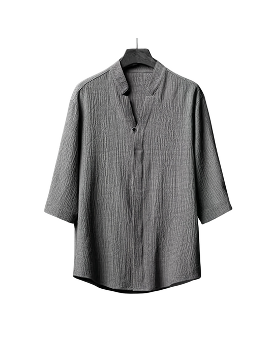 Men's Casual Grey Summer Activewear Set – Crew Neck Top and Matching Bottom