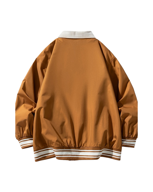 Varsity Edge Bomber Black Brown