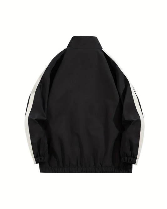 Black Crimson Rush Retro Track Jacket