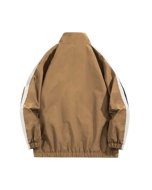 Beige Crimson Rush Retro Track Jacket