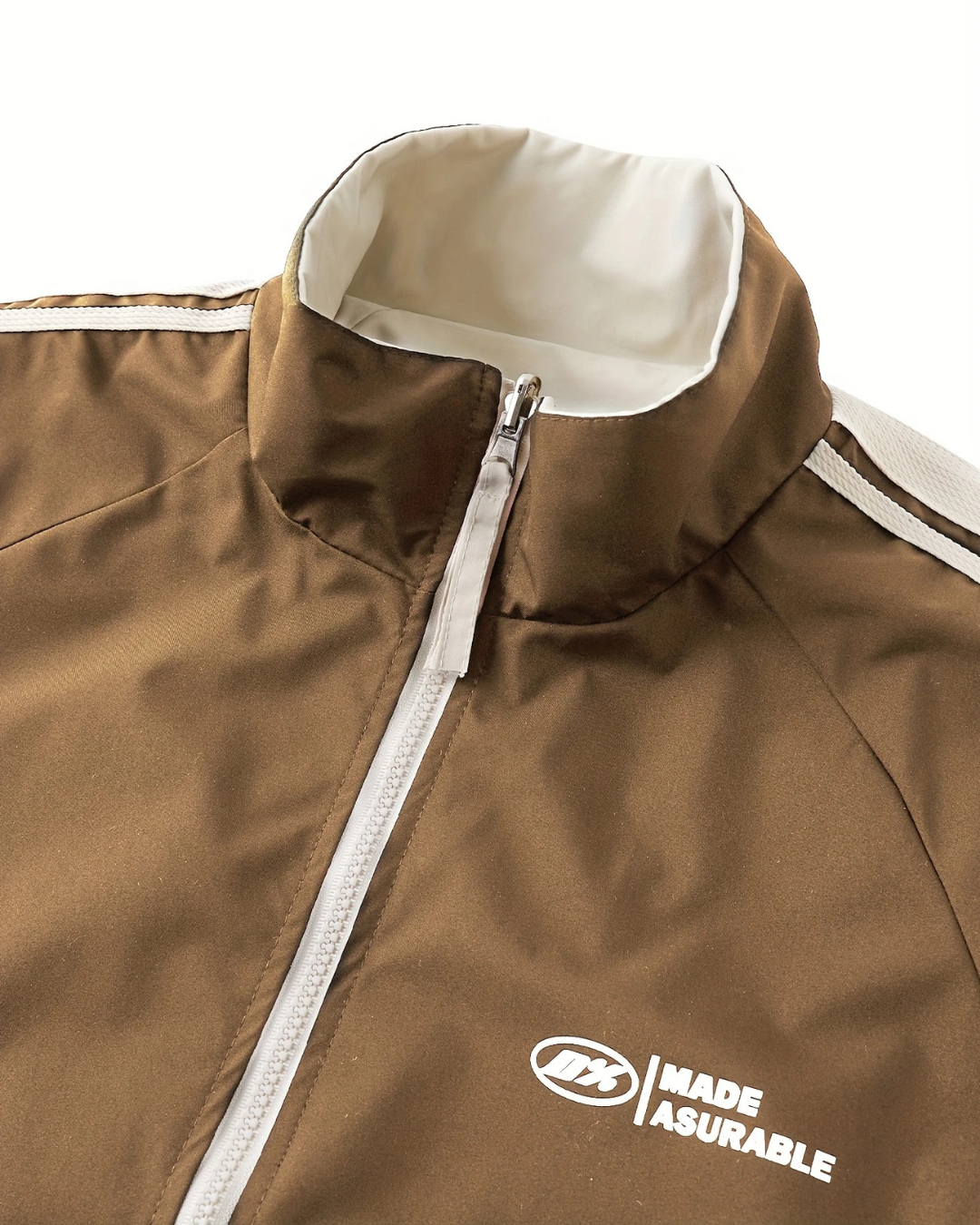 Beige Crimson Rush Retro Track Jacket