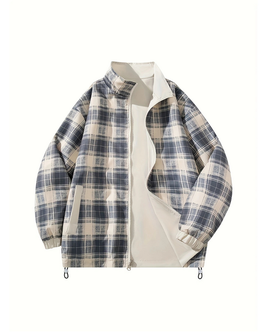 Switch Up White Reversible Plaid Jacket