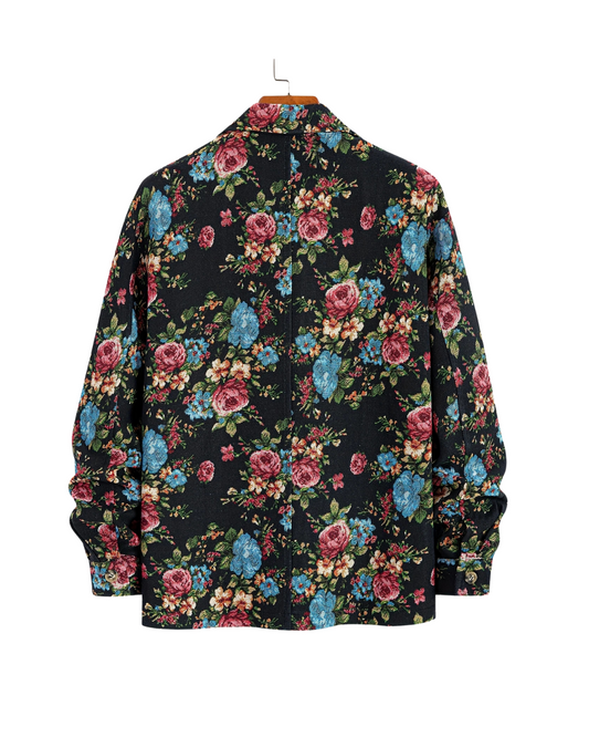 The Black Grove Zip Jacket — Vintage Floral Meets Urban Ease