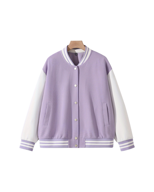 Lightpurple Waffle Varsity Jacket – GENIO LAMODE