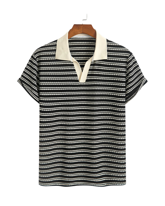 Cove Black Knit Polo