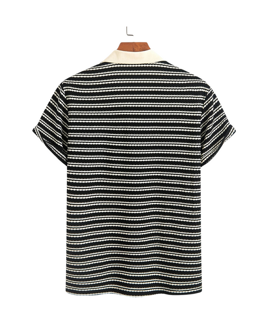 Cove Black Knit Polo