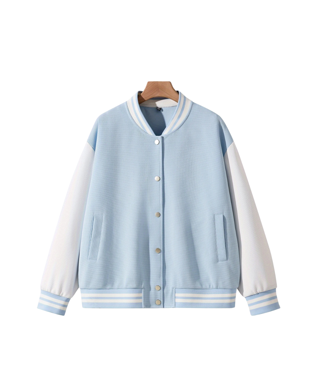 Lightblue Waffle Varsity Jacket – GENIO LAMODE